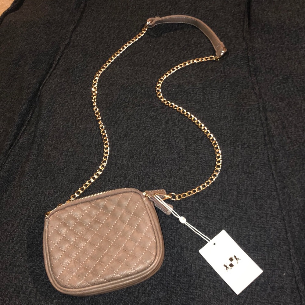 Urban expressions vegan dark tan leather crossbody - Picture 2 of 8